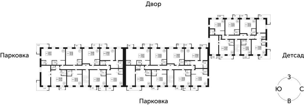 1-комнатная квартира, 46,48 м²