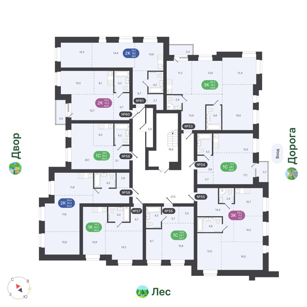 1-комнатная квартира, 33,7 м²